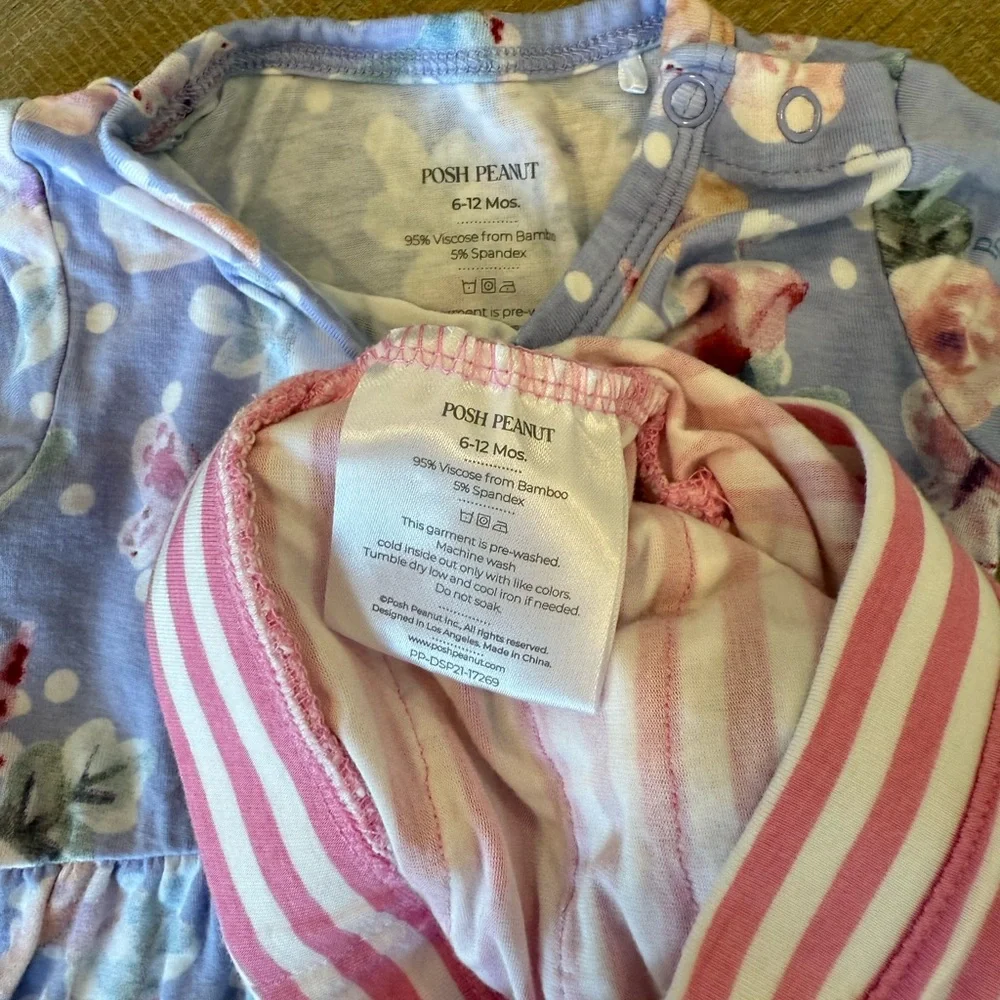 Posh Peanut Floral Dress and Striped Peplum Set